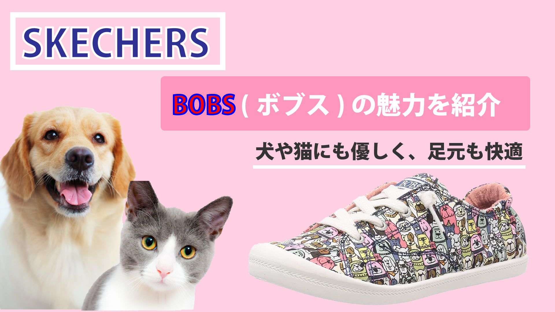 スケッチャーズのスニーカー「BOBS（ボブス）」で犬や猫を救う活動を支援！
