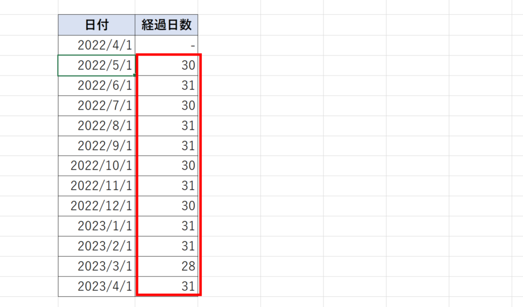Excel関数で経過月数後の日付を表示する_1